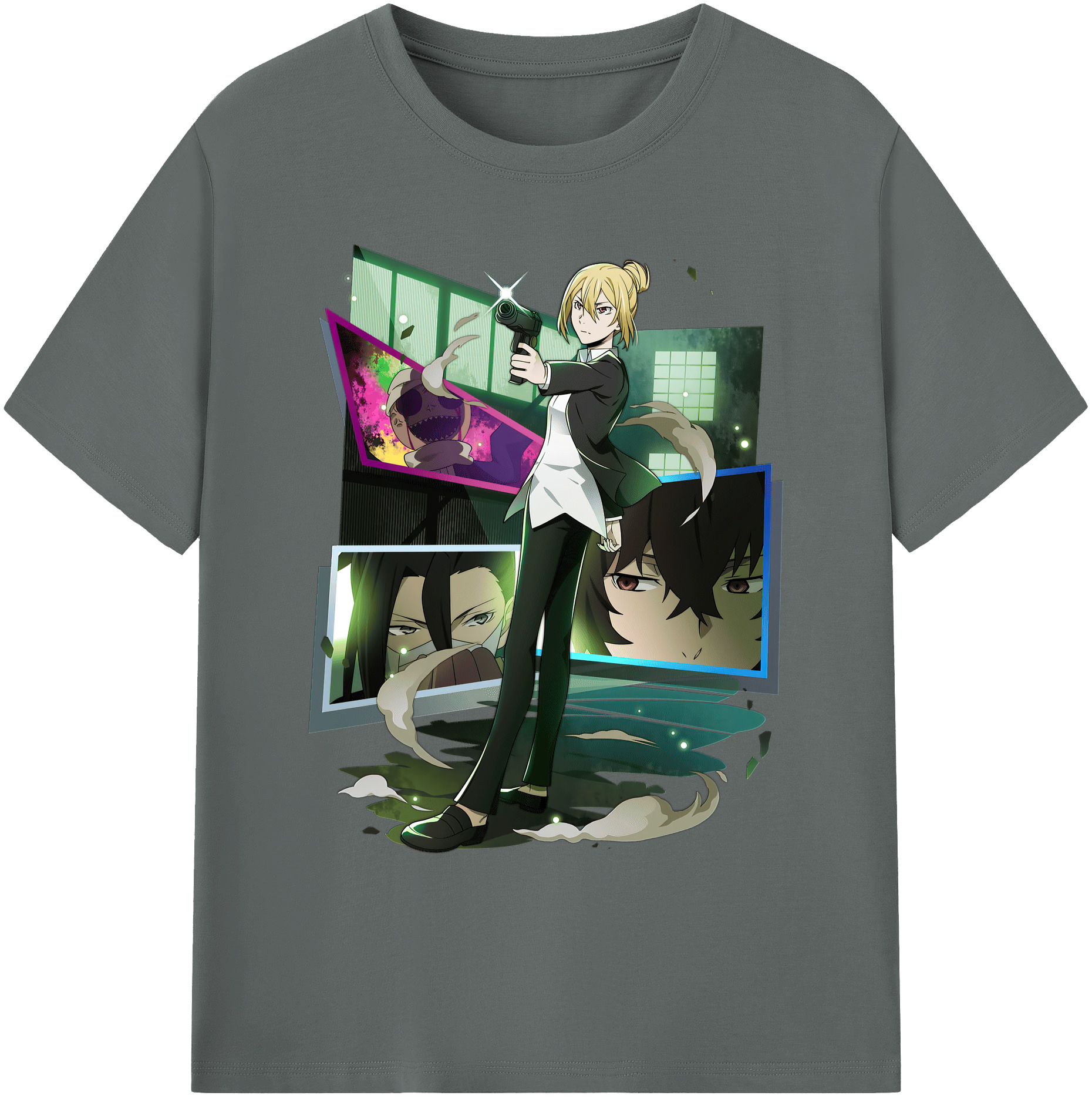 （画像用） 文豪ストレイドッグス Bungo Stray Dogs 綿100％ メンズ半袖Tシャツ｜肌触りやわらか＆通気性